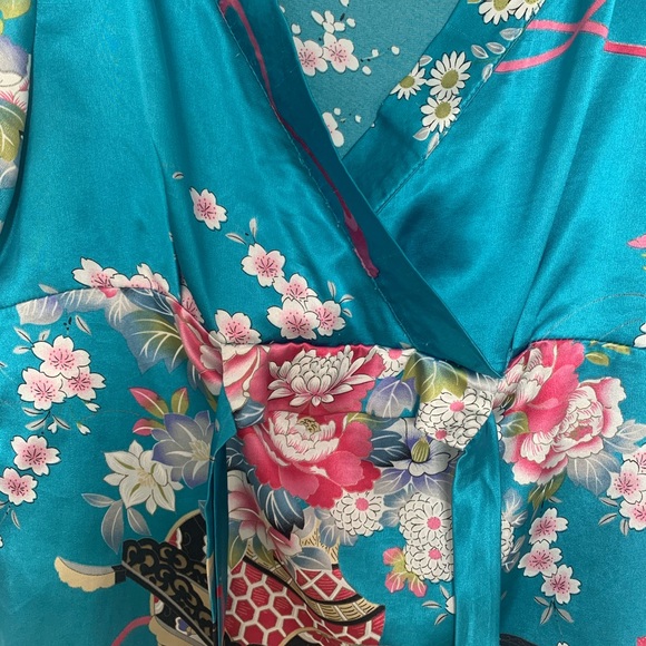 Blue kimono silk blend top - Picture 4 of 5